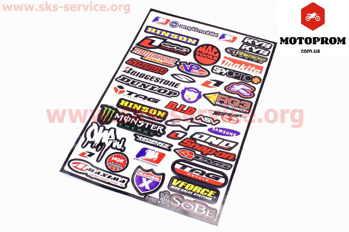 

Наклейки на мотоцикл,скутер,мопед "MOTORSPOTR" набор 41шт 30х45