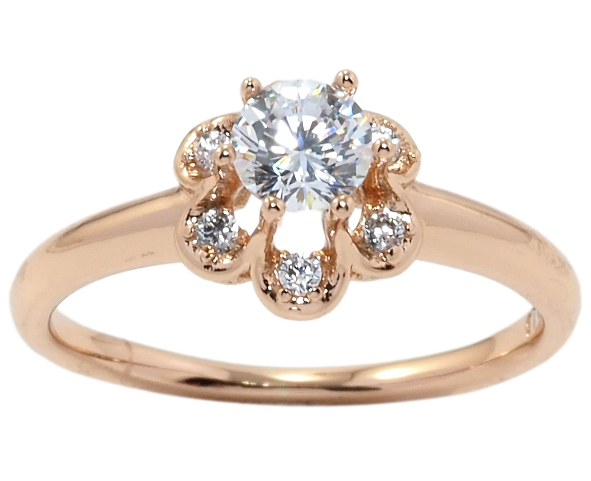 

Кольцо Xuping Позолота РО "Цветок с цирконием" р.17,18,18.5,19.5