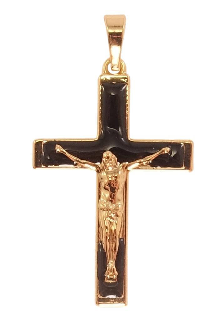 

Кулон Xuping Позолота 18K "Крест с Распятием прокраска черной эмалью"