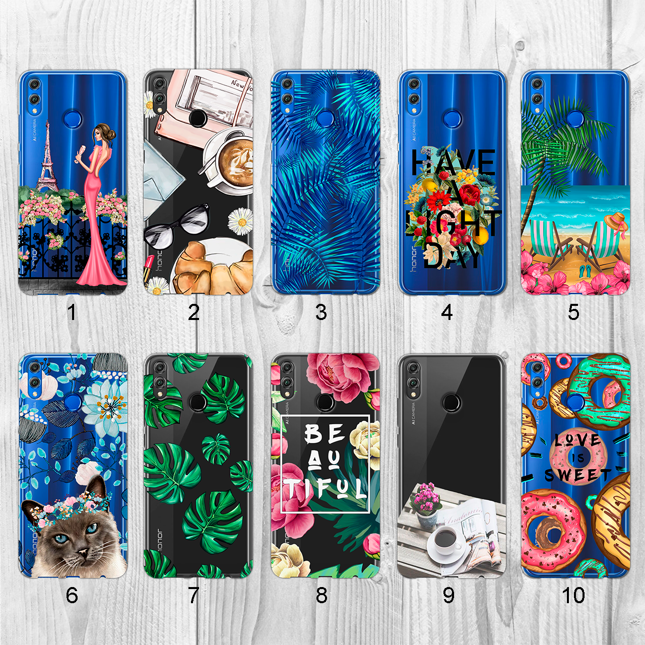 

Силиконовый чехол с рисунком для Huawei Honor 8X (new collection)