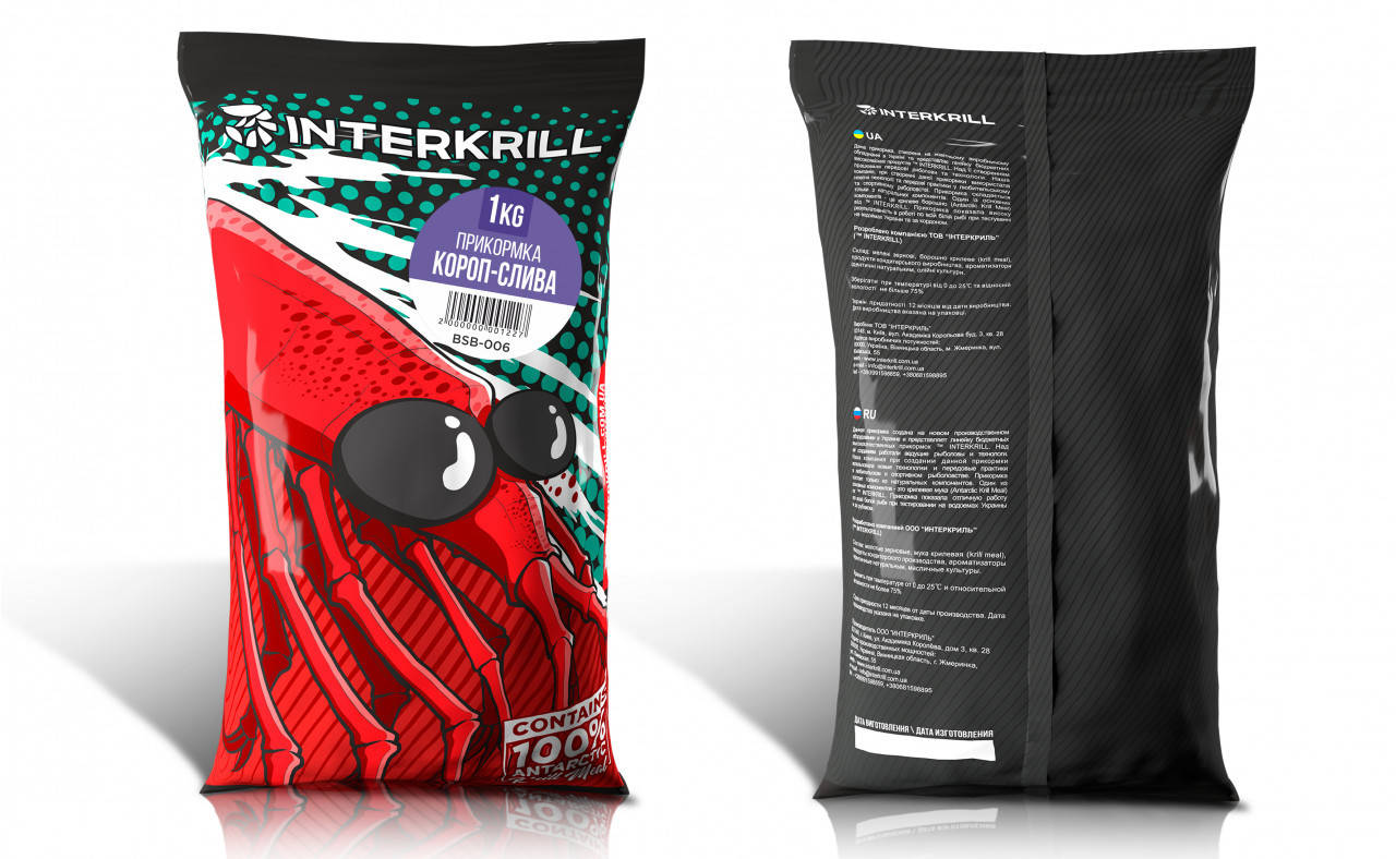 

Прикормка INTERKRILL Карп-Слива 1кг