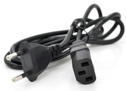 

Кабель питания для ПК Schuko PC-186 CEE7/16-C13, 1.2M, 0.5mm, без заземления, Черный