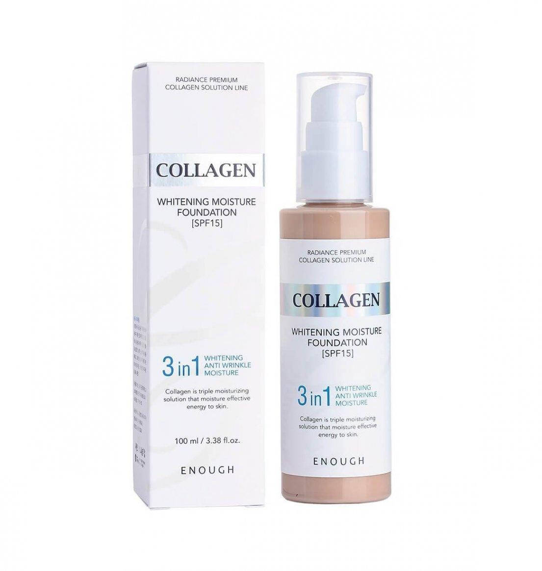 

Тональный крем #21 с коллагеном Enough Collagen Whitening Moisture Foundation Тон 21