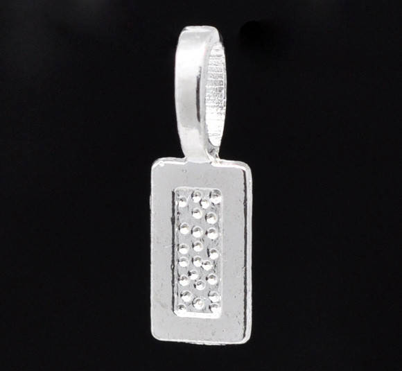 

Подвеска под вставку, Прямоугольник, Цинковый сплав, Цвет: Серебро, 21 мм x 7 мм