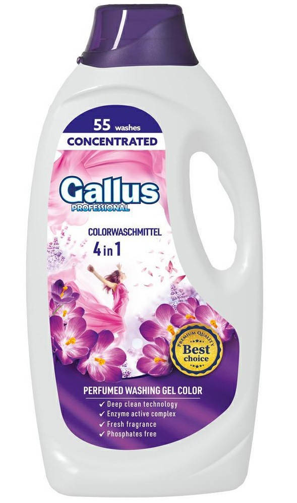 

Гель для стирки цветных тканей Gallus Professional 4в1 1,98 л