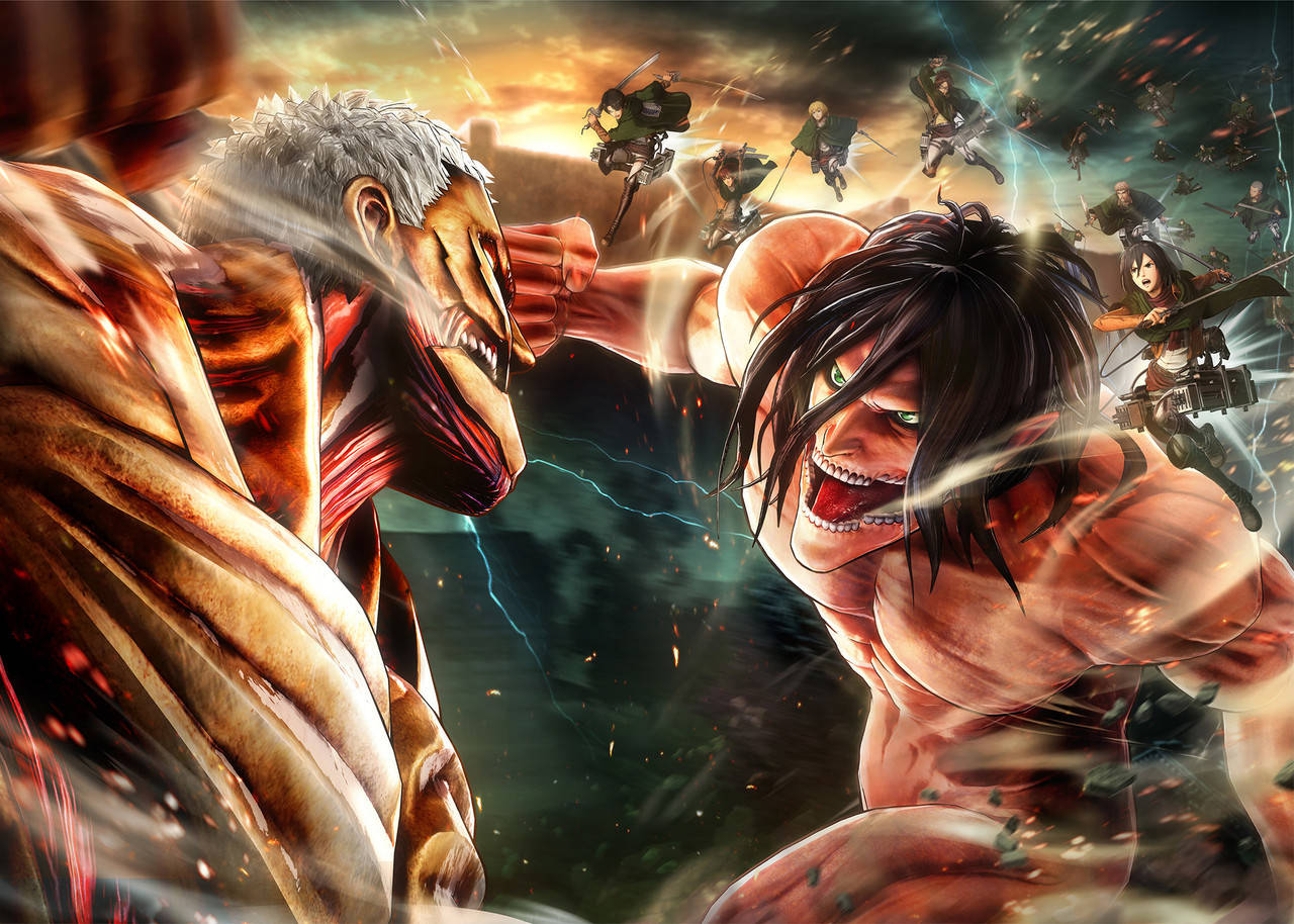 

Фотокартина GeekLand Attack on Titan Атака титанов схватка гигантов 60x40 AT 09.055