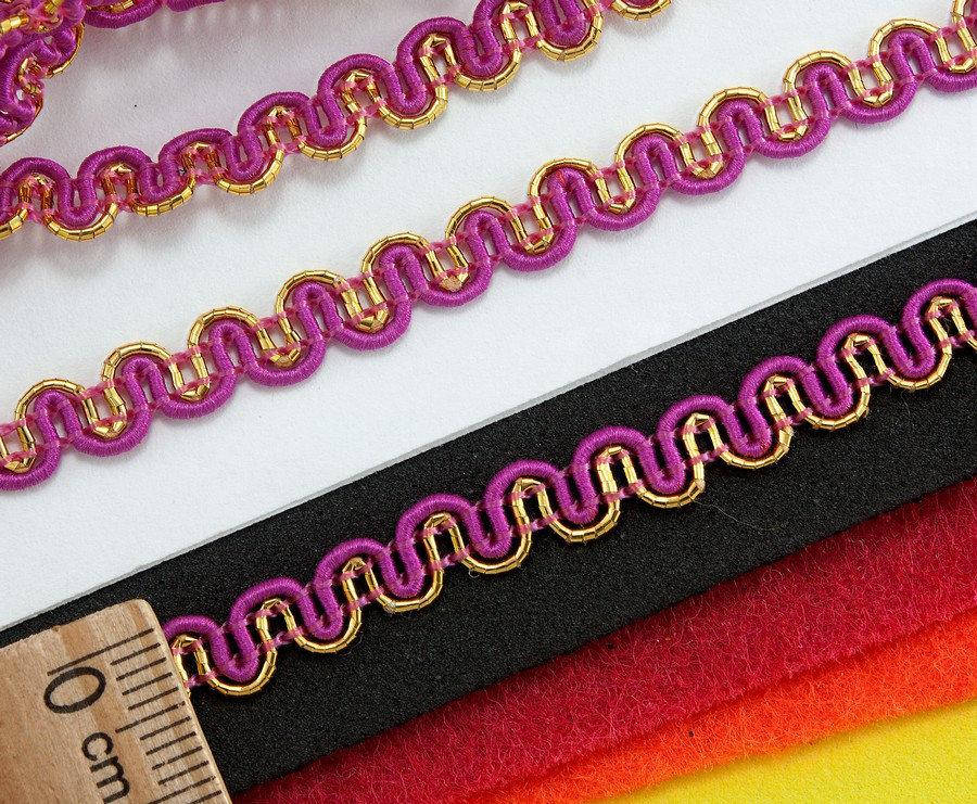 

(25 метров) Тесьма "Змейка" с люрексом (ширина 6мм) Цвет - Малиновый