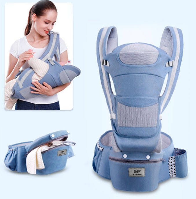 

Хипсит, Эрго-рюкзак, кенгуру переноска Baby Carrier 6 в 1 Джинсовый (n-1370), Синий