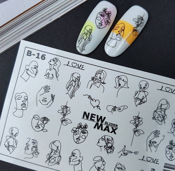 

Слайдеры для дизайна ногтей NEW MAX (чернобелые)