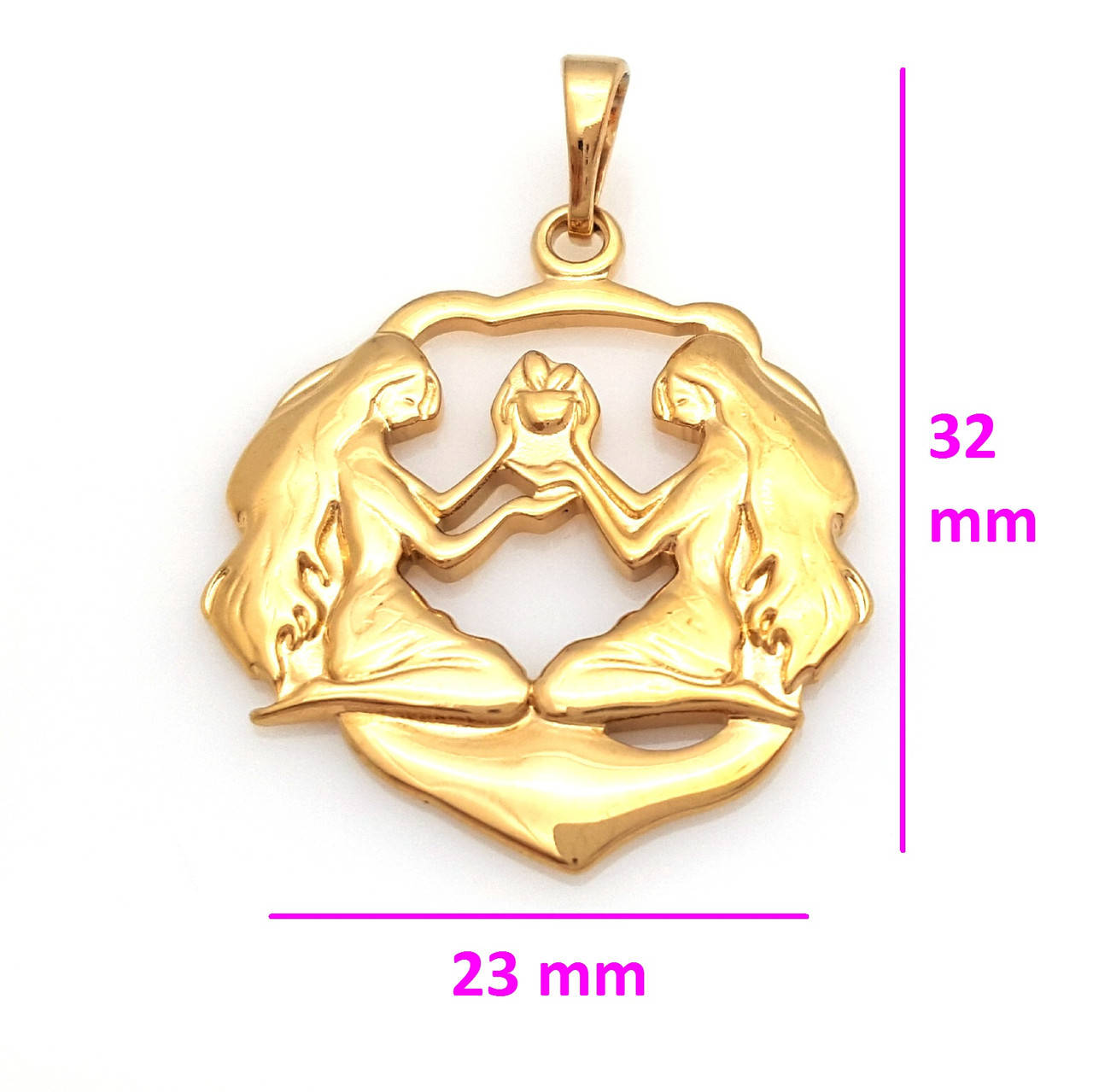 

Кулон Знак Зодиака "Близнецы", без камней, медицинский сплав, 18К