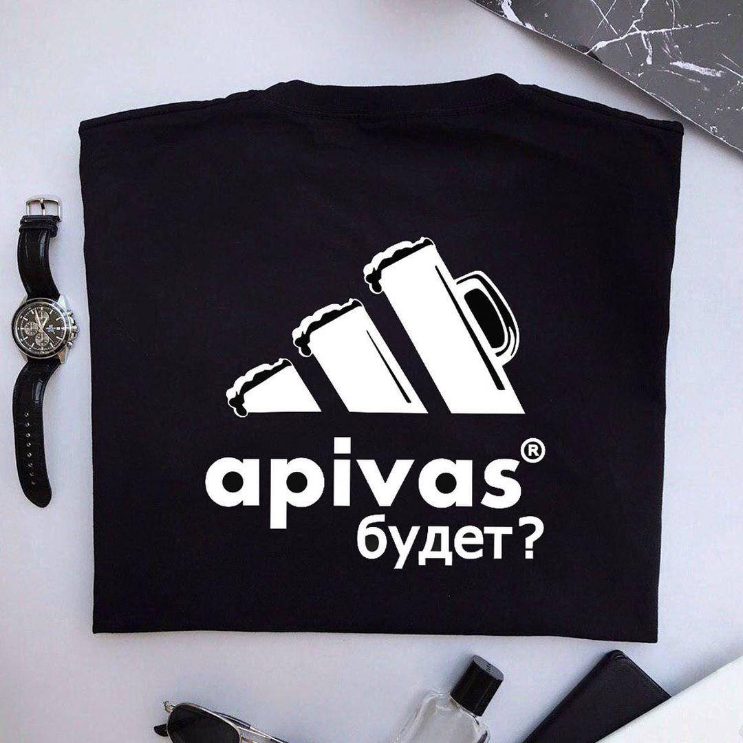 

Креативная футболка черная "apivas будет" XL, Белый