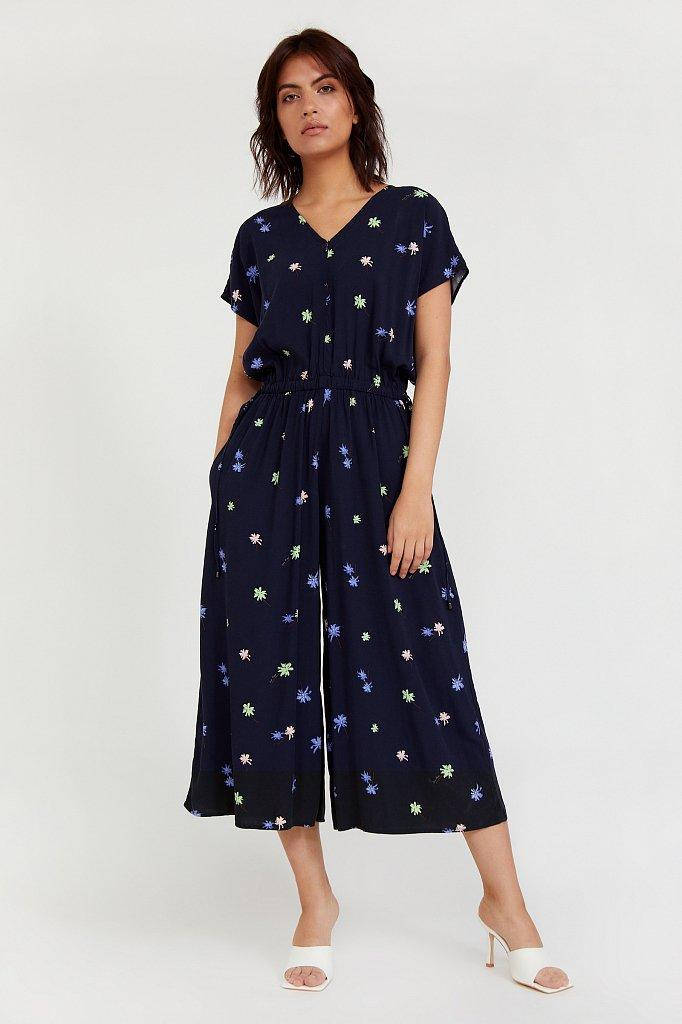 

Женский комбинезон с широкими брюками Finn Flare S20-14021-101 темно-синий XL