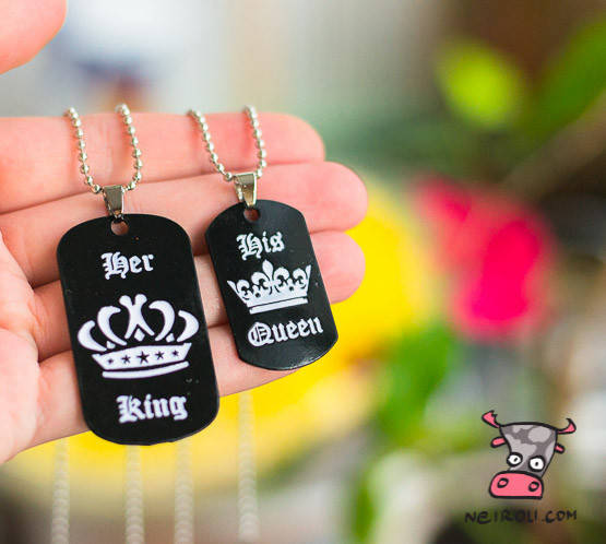 

Кулоны парные для влюбленных "Her King. His Queen Корона". Цена за 1 набор