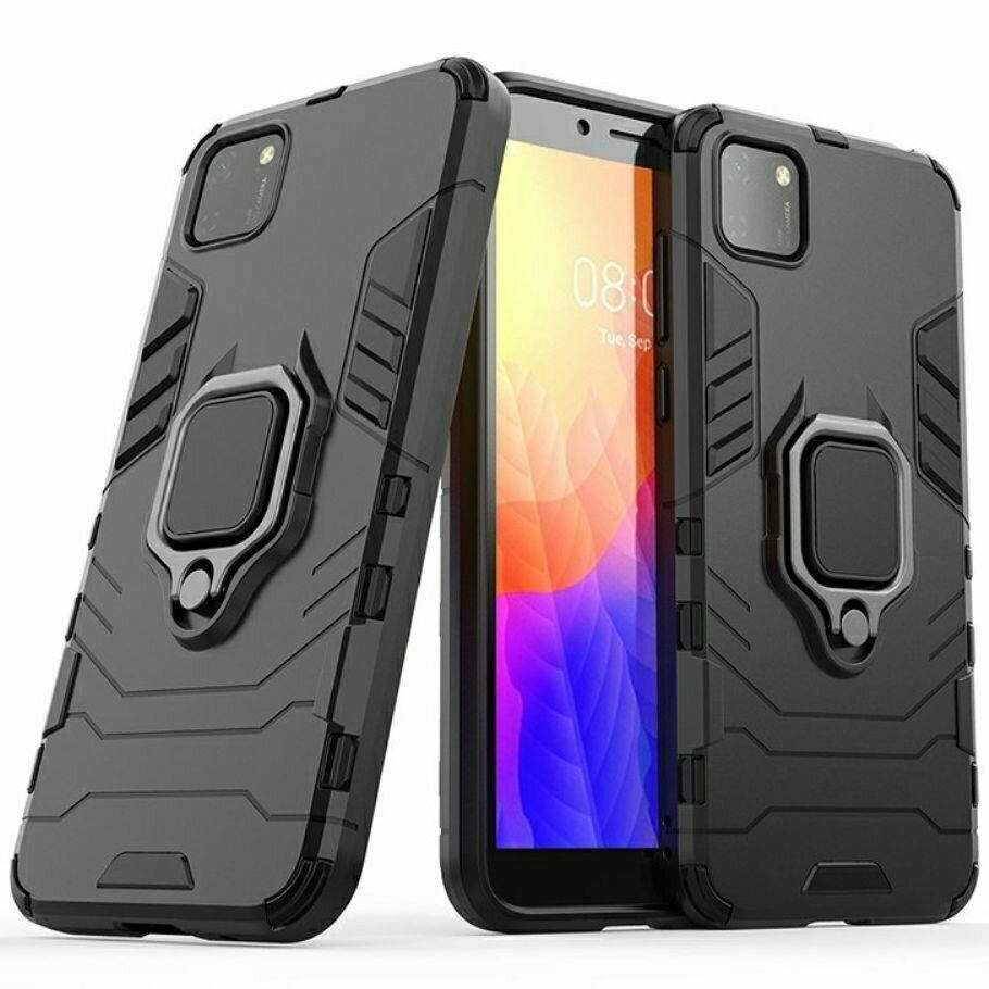 

Чехол Iron Ring для Huawei Y5p / DRA-LX9 бампер противоударный с подставкой Black