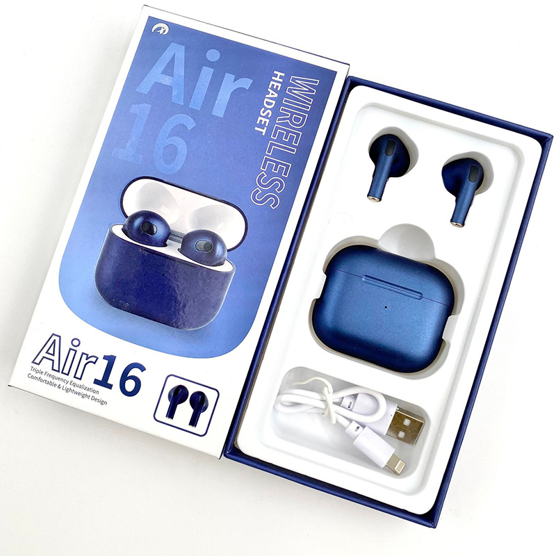 

Беспроводные наушники с микрофоном Bluetooth наушники в кейсе Apple Air 16 TWS Синий