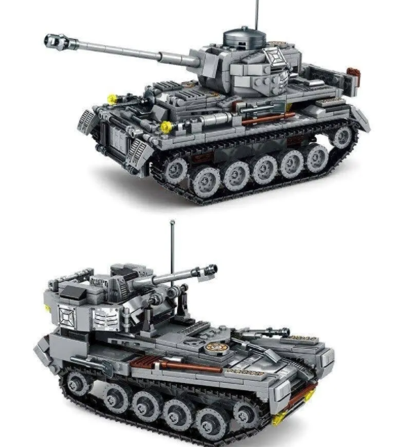 

Конструктор Большой Немецкий танк 2в1 Panzer IV с подвижными механизмами 803 детали Длина танка 26 см, Серый