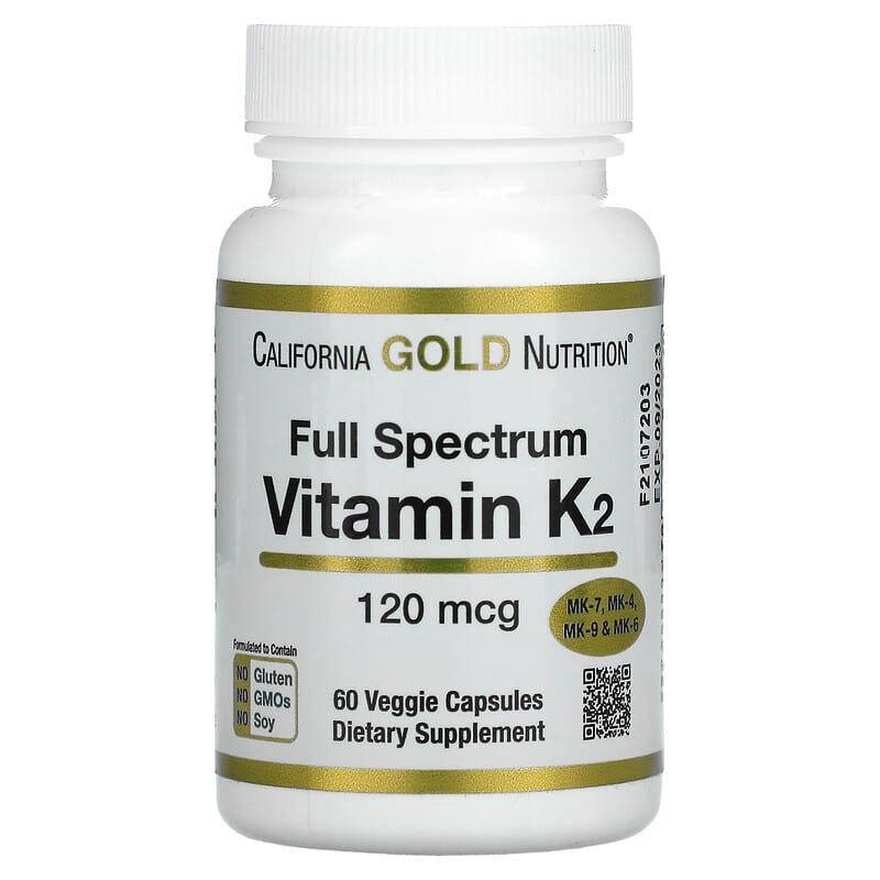 

Витамин K2 California GOLD Nutrition "Full Spectrum Vitamin K2" 120 мкг (60 капсул)