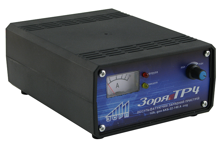 

Зарядний пристрій для автомобільного акумулятора з регулюванням струму 10 А 12 V Зоря ТР-4