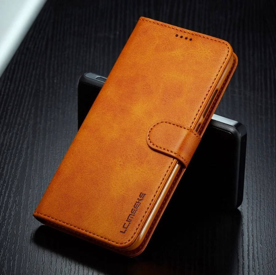 

Кожаный чехол книжка IMEEKE для Xiaomi Redmi Note 8T с визитницей (Разные цвета) Светло-коричневый