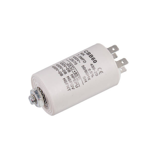 

Пусковой конденсатор CBB60 7.5uF 450V для стиральных машин