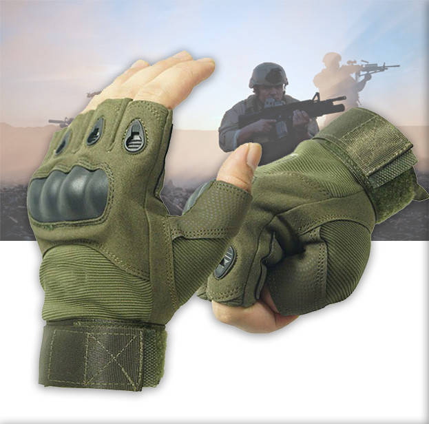 

Мужские перчатки тактические короткопалые защитные армейские, перчатки без пальцев хаки