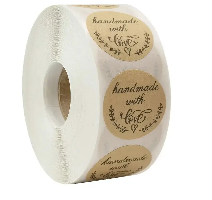 

Наклейки в рулоне "Handmade with love" Ø - 2.5см (500 шт), Голубой