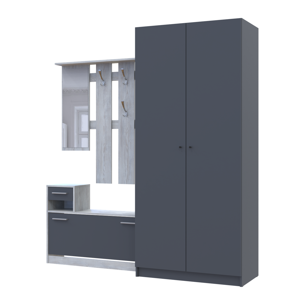 Передпокій Doros Alice та шафа Promo 2 ДСП Сосна Натті/Графіт 2 ДСП (42005198)