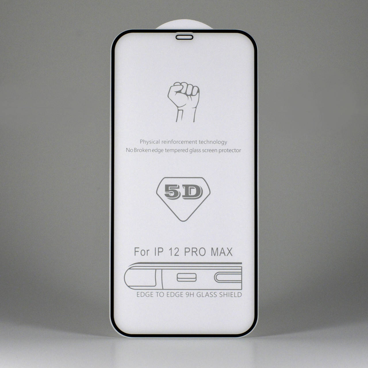 

Премиальное защитное стекло на Iphone 12 Pro Max клеевой слой по всей поверхности, Черный