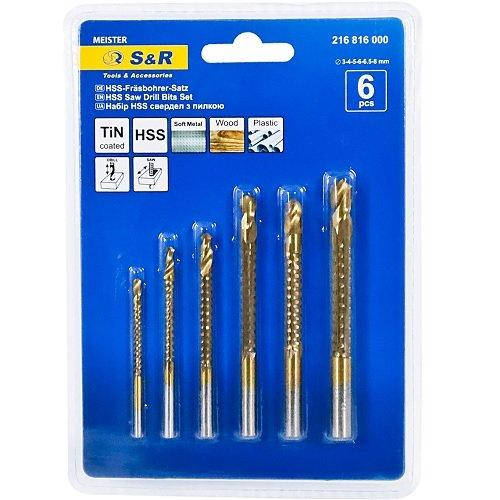 

Набор сверл-фрез S&R Meister 6 шт. дерево