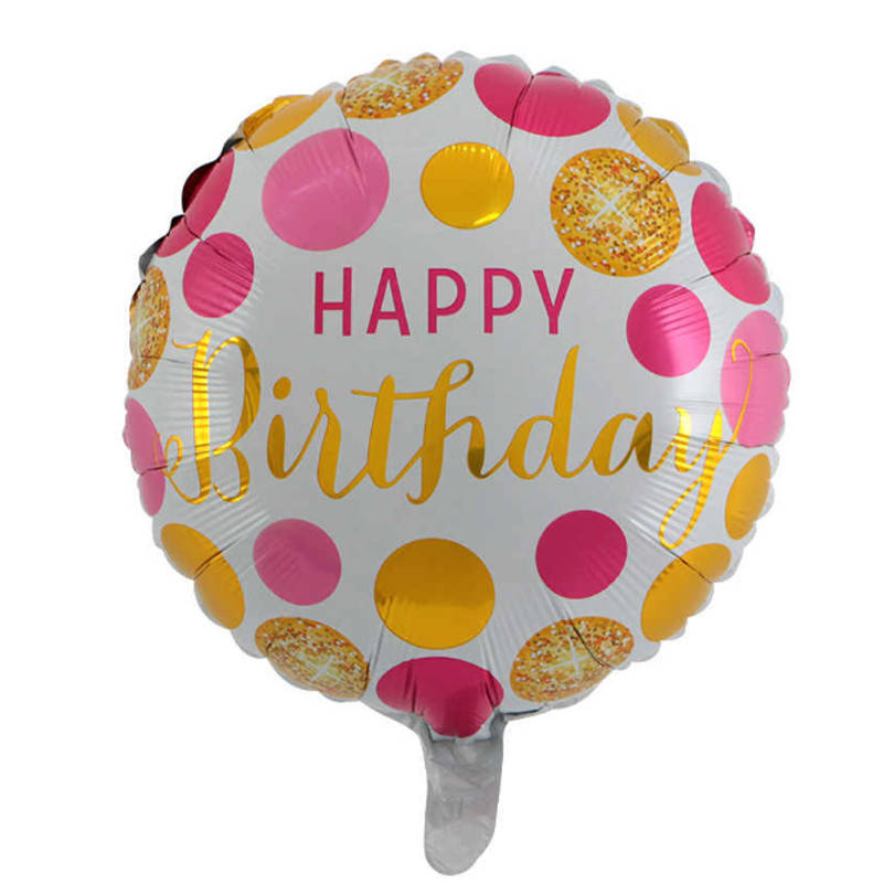 

Фольгированный шар круг Happy Birthday розовое конфетти 18" Китай