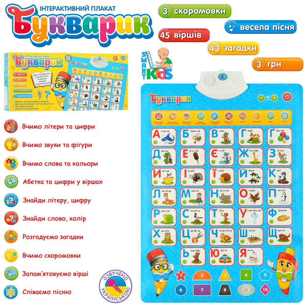 

Інтерактивний плакат "Букварик" звук. 41*55см 7031UA-CP