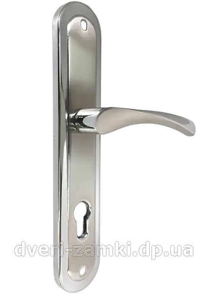 

Дверные ручки на планке Imperial Bravo 85-0423 SN/CP матовый никель