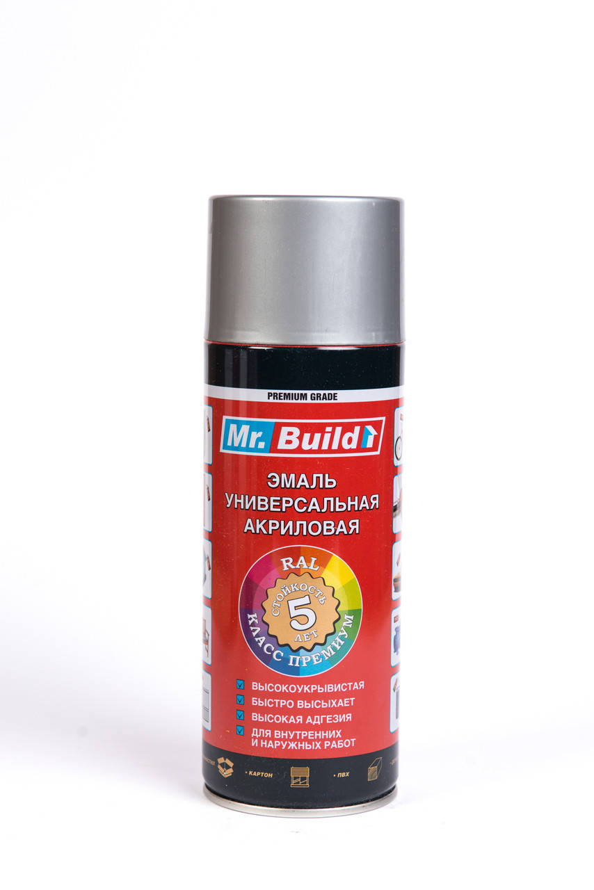 

Краска аэрозольная Mr.Build №03 серебро Ral 9007, 400 мл