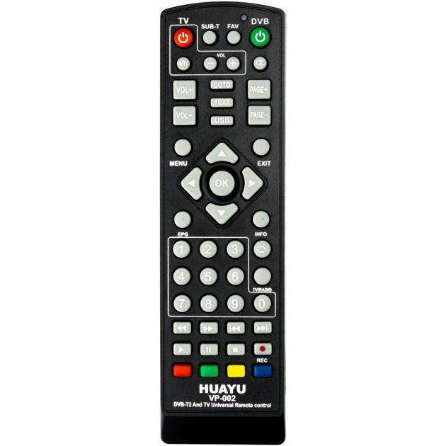 

Универсальный пульт HUAYU VP-002 (RM-D1155+) для DVB-T2 тюнеров