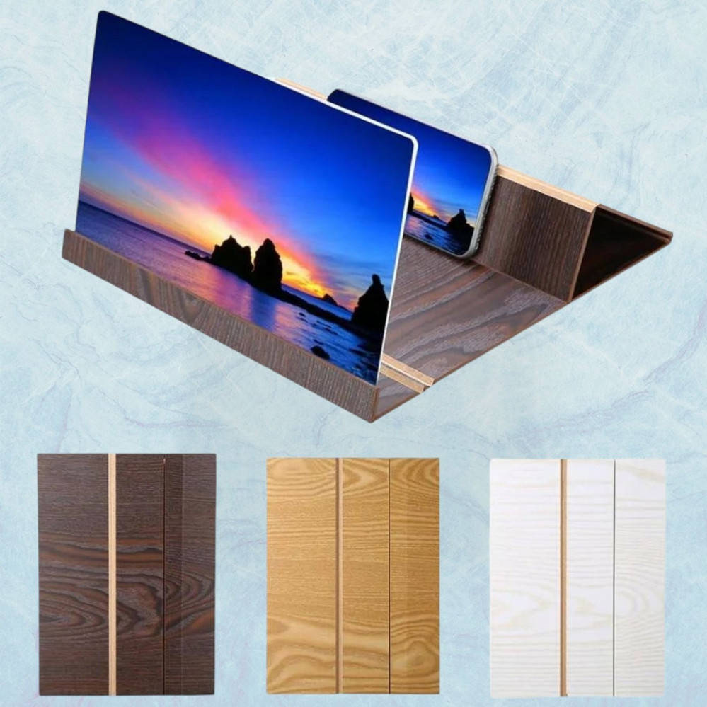 

ЗD увеличительное стекло для экрана Подставка Дерево для телефона Держатель для мобильного Enlarged Screen