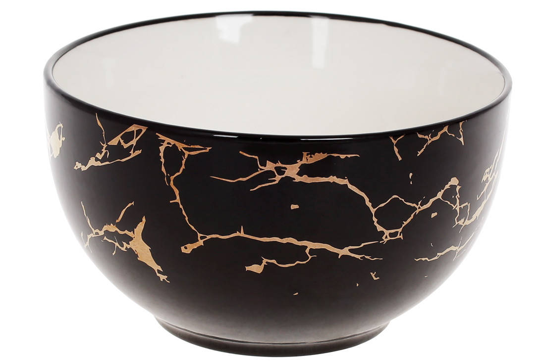 

Пиала фарфоровая Black Marble 700мл, цвет - черный мрамор