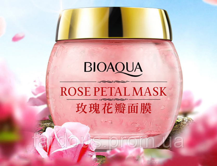 

Ночная смягчающая маска для лица с лепестками роз, Bioaqua Rose Petal Mask 120 гр Кладовка