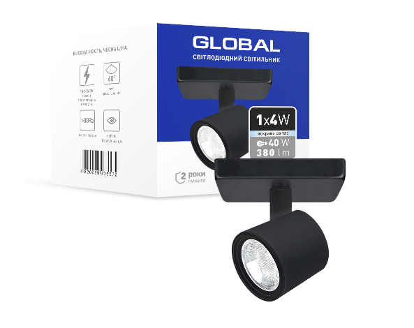 

Світильник світлодіодний GSL-02S GLOBAL 4W 4100K чорний, Черный