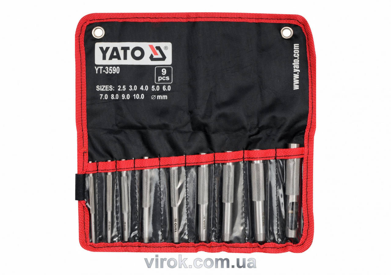 

Пробойники отверстий для кожи YATO 2.5-10 мм 9 шт YT-3590