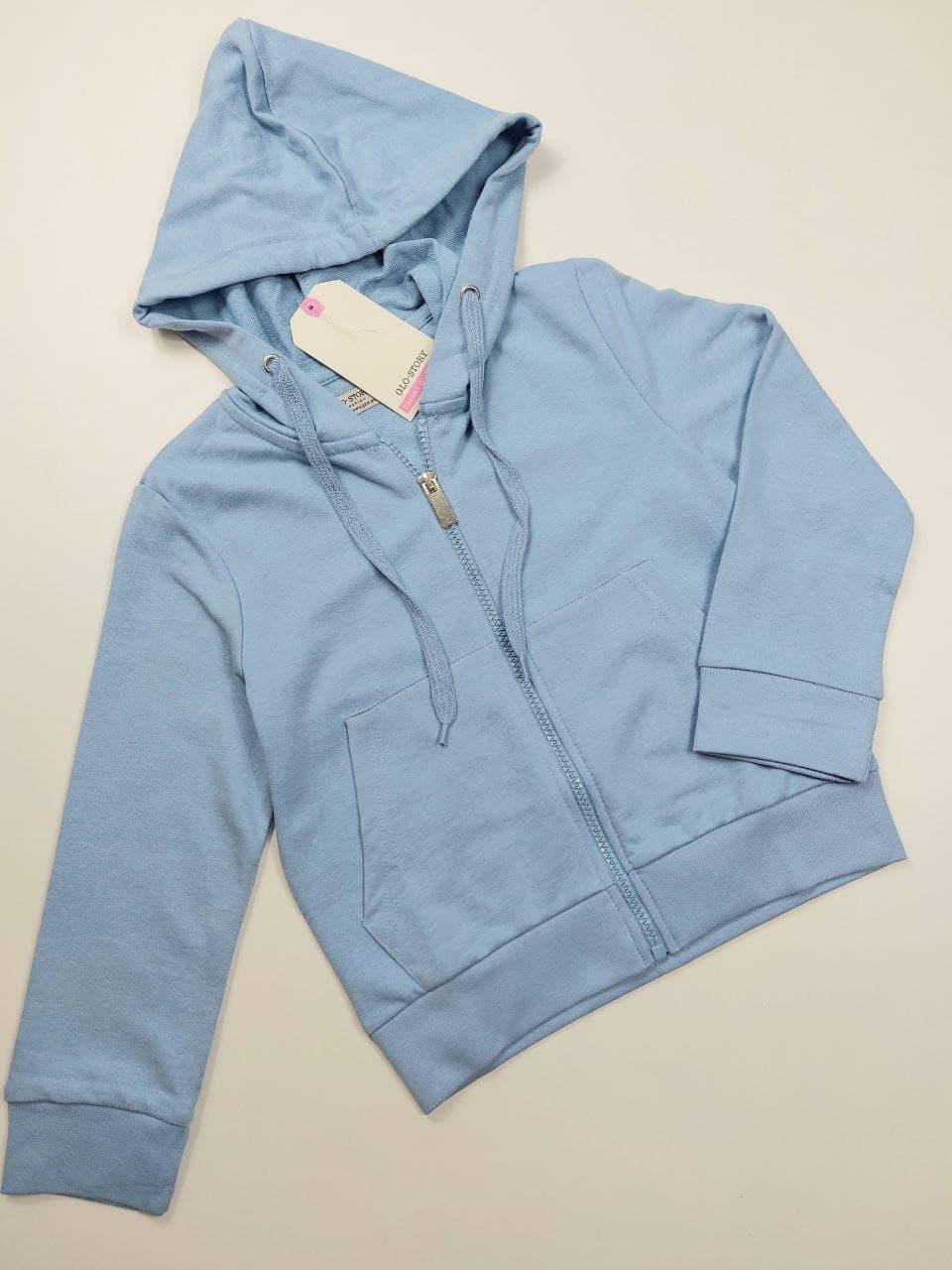 

Кофта на змейке на девочку 110, 140 см, голубой 140