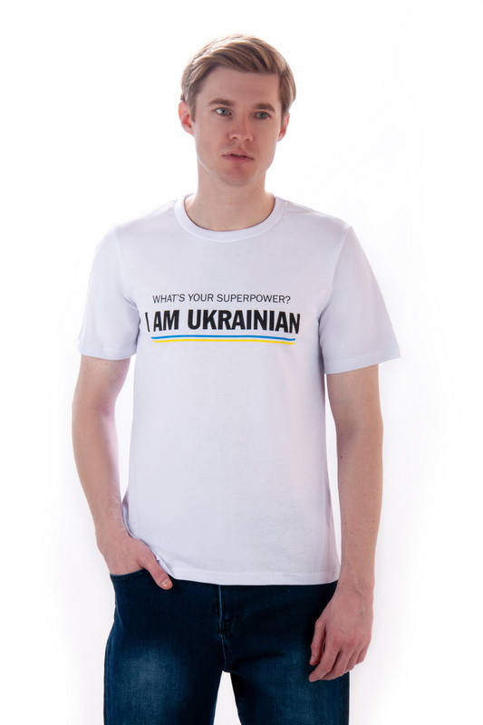 

Мужская футболка Ukraine / Футболка с Украинской символикой белый, 54