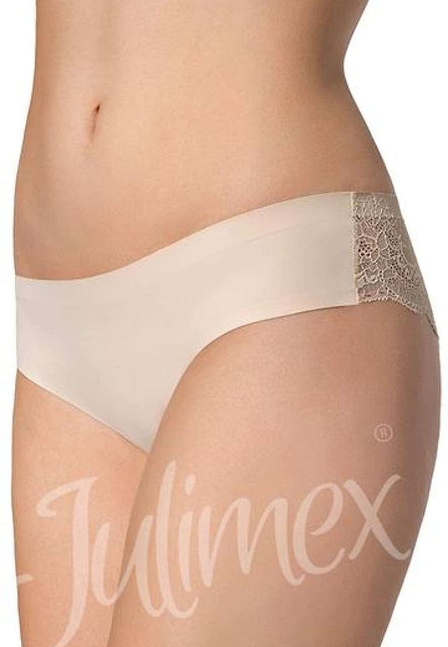 

Трусы бесшовные с кружевом Julimex TANGA, Бежевый