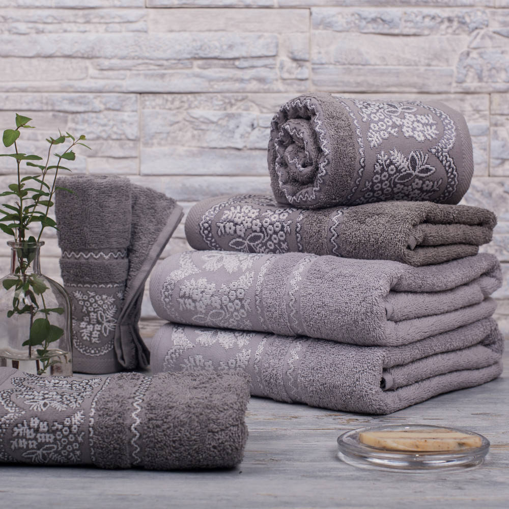 

Махровое полотенце 33х70см ТМ Aisha Home 430г/м Серый