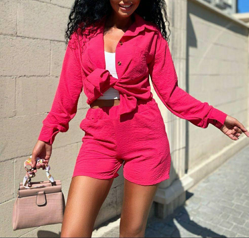 

Женский летний костюм с шортами новинка 2022, Бежевый