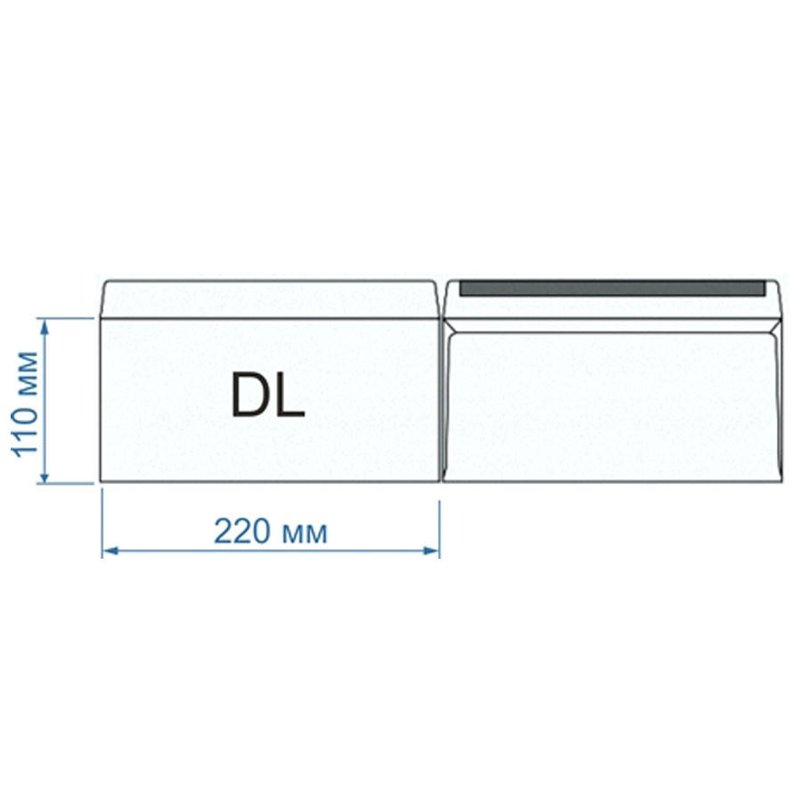

Конверт DL скл, Белый