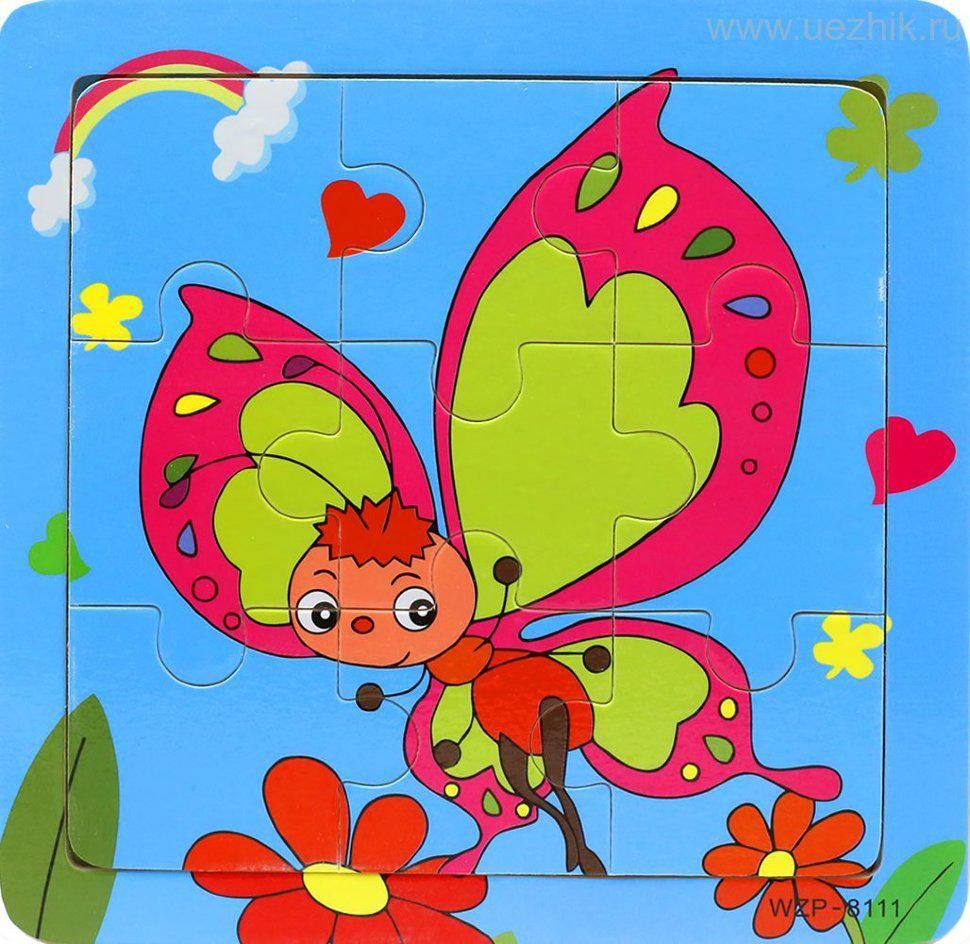 

Деревянные Пазлы Животные Большие Деревянный Пазл Бабочка WZP-805, 008428, Разные цвета