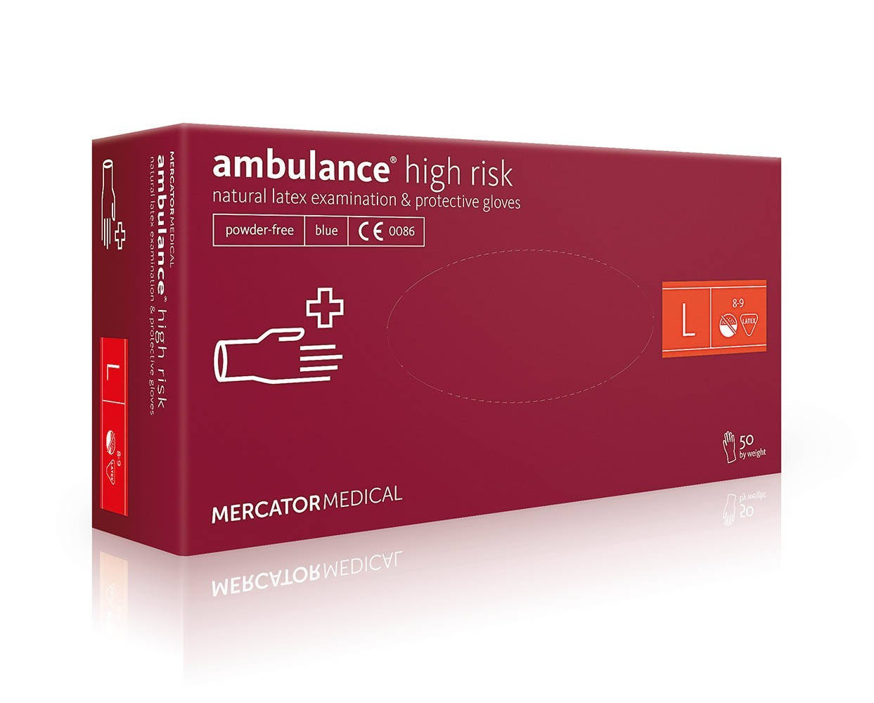 

Перчатки латексные Ambulance® High Risk нестерильные неопудренные синие, Синий
