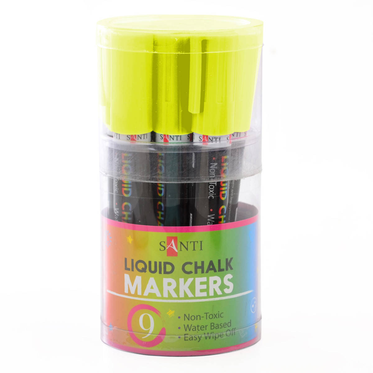 

Меловой маркер SANTI, желтый, 5 мм, 9шт/туб
