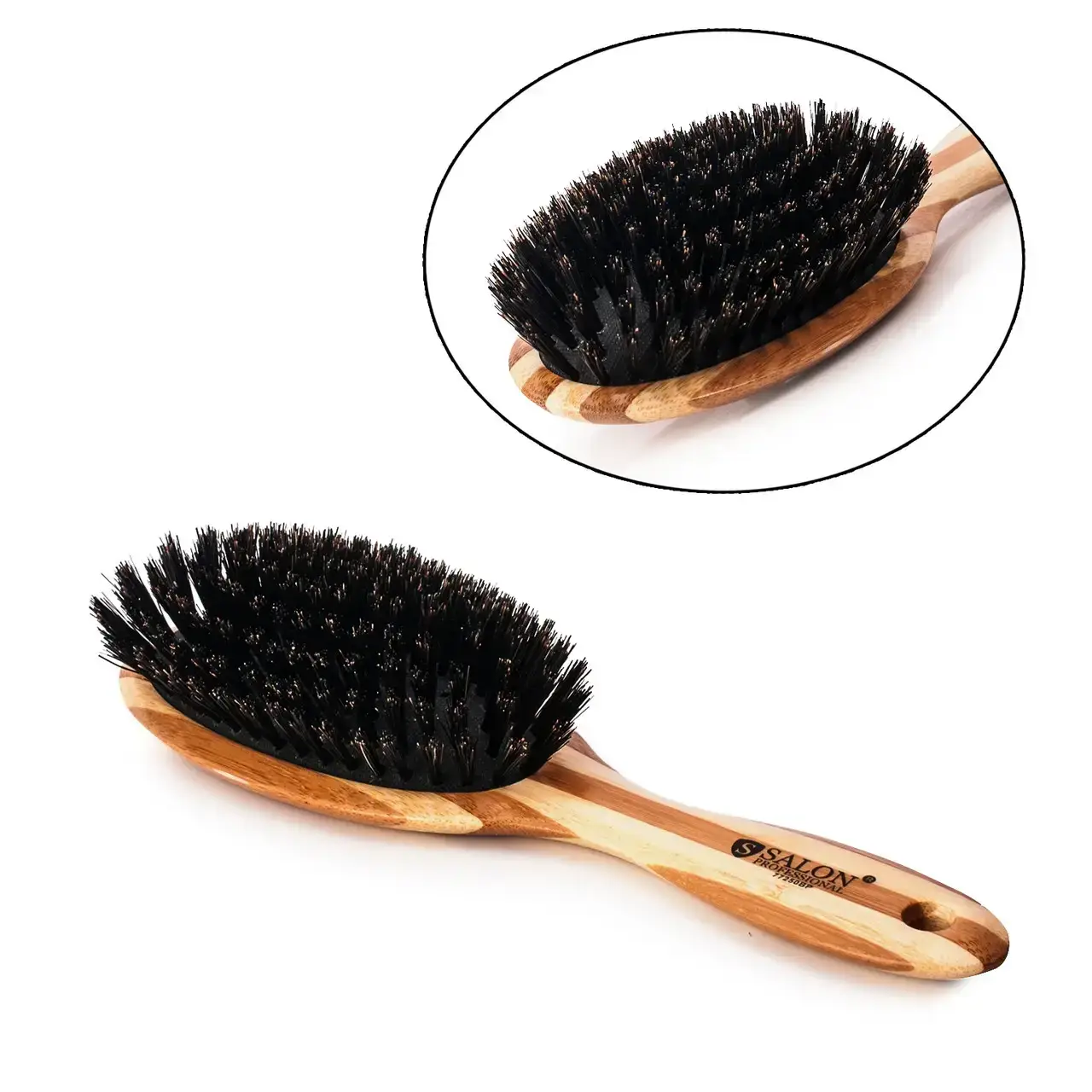 

Щетка для волос деревянная Salon Professional с натуральной щетиной 77250BP, Золотистый