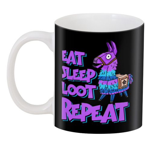 

Кружка GeekLand Fortnite Фортнайт FT.02.35 ешьте, спите, луте, повторите, Белый